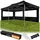 Tectake Faltpavillon 6 x 3 m inkl. 3 Seitenteile Schwarz