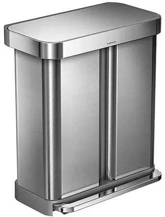 Treteimer silber, Designer simplehuman, 65.5x56x36 cm