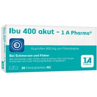 Ibu 400 akut - 1 A Pharma, 400 mg Tabletten mit Ibuprofen (30 Stck.): Bei Schmerzen und Fieber