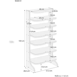 Erst-Holz 90.80-01 Doppel-Schuhregal 52 x 104 x 30 cm beige