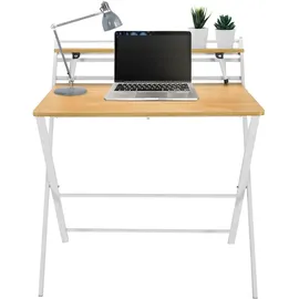 HJH Office Schreibtisch Easy Clap Eiche hell / Weiß