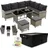 Polyrattan Lounge-Set grau meliert inkl. Abdeckung