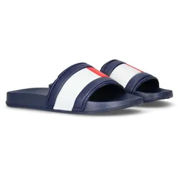 Badepantolette TOMMY HILFIGER, Kinder, Gr. 41, blau, Synthetik, sportlich, Schuhe, Pool Slides, Pantolette, Sandale zum Baden