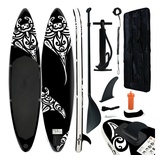 vidaXL SUP-Board-Set Aufblasbar 305x76x15 cm Schwarz