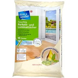 flink & sauber Parkett- & Laminattücher Bodentücher Mikrofaser, 16 Tücher