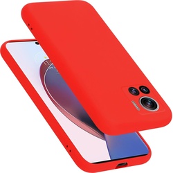 Cadorabo TPU Liquid Silicone Case Hülle für Motorola EDGE 30 ULTRA / X30 PRO (Motorola Moto X30 Pro, Motorola Edge 30 Ultra), Smartphone Hülle, Rot