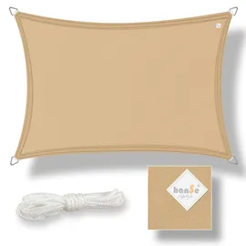 Hanse Sonnensegel Schattensegel Schattenspender Polyester Recheck 2x3m Sand