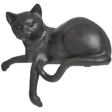 moritz Dekofigur Figur Katze Kater liegend Kantenhocker Polyresin Antik Stil H 20 cm