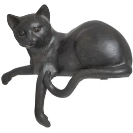 moritz Dekofigur Figur Katze Kater liegend Kantenhocker Polyresin Antik Stil H 20 cm
