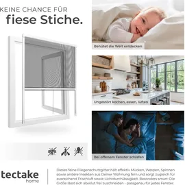 Tectake Insektenschutzrollo 110 x 160 cm Weiß