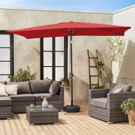 sweeek Rechteckiger Sonnenschirm 200 x 300 cm Rot