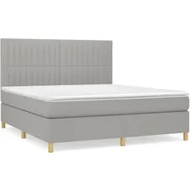 vidaXL Boxspringbett mit Matratze Hellgrau 160x200 cm Stoff