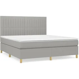 vidaXL Boxspringbett mit Matratze Hellgrau 160x200 cm Stoff
