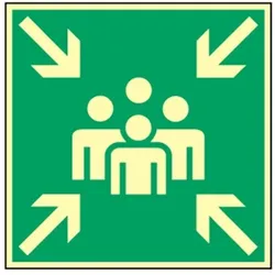 Schild Sammelstelle, Kunststoff, langnachleuchtend, 160-mcd, 300x300 mm