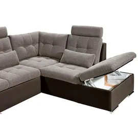 MID.YOU Wohnlandschaft Kunstleder 3-Sitzer Beige/Braun