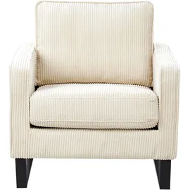 Beliani Sessel VIND Cord 72 x 71 x 70 cm Hellbeige mit Kissen