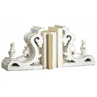 Loberon Buchstütze 2er Set Sami, ornamentale Form, handgedrechselt, feines