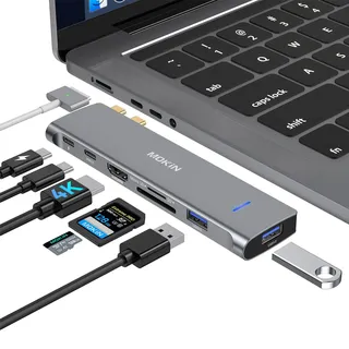 USB-C-Adapter für MacBook Pro 2020, MacBook Pro USB Adapter HDMI MacBook Pro Dongle mit 4KHDMI, 2 USB 3.0, TF/SD, USB-C 100W und Thunderbolt 3