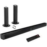 MSOVAEU Soundbar, Teilbare 2-in-1 Soundbar, mit Bluetooth-Verbindung Speaker Soundbar Stereo (Bluetooth Speaker Soundbar Stereo) schwarz