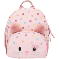 DEPESCHE 12804 Princess Mimi Kitty Love - Rucksack in Rosa mit Katzen-Gesicht und Ohren, Schultasche mit verstellbaren Trägern und Anhänger