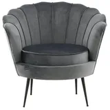 Livetastic Sessel Calais Samt 83 x 76 x 77 cm Dunkelgrau