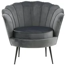 Livetastic Sessel Calais Samt 83 x 76 x 77 cm Dunkelgrau