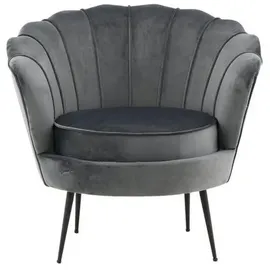 Livetastic Sessel Calais Samt 83 x 76 x 77 cm Dunkelgrau
