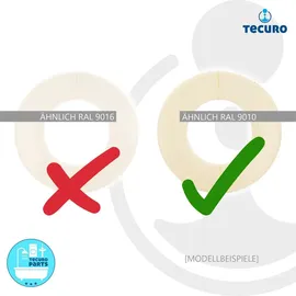 tecuro Scharnierrosette Ø 27 mm x Ø 85 mm x 8 mm - Kunststoff ABS weiß