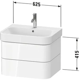 Duravit Happy D.2 Plus Waschtisch-Unterschrank HP4386075750000 62,5 x 49 cm, leinen, 2 Schubkästen