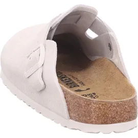 Birkenstock Boston Suede Holzschuhe Antique White 40