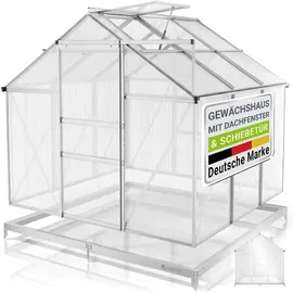 Juskys Gewächshaus Aluminium Grau HKP 4 mm 3,6 m2