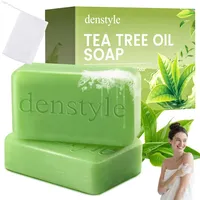 Teebaumöl Seife 2 Stück, Bio Tea Tree Oil Soap Kernseife Natur mit Antibakterielle Seife Wirkung, Sanfte Reinigungs Seife für Körper & Füße, Gegen Fusspilz & Unreinheiten für Männer & Frauen-200G