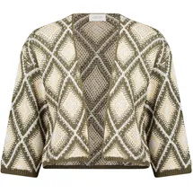 Cartoon Strick-Cardigan mit Jacquard Khaki 38