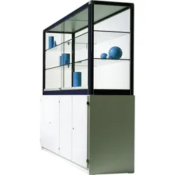 Glasvitrine V7 mit Unterschrank, Vitrine aus Sicherheitsglas