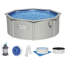 BESTWAY Hydrium Stahlwandpool Komplett-Set Ø 360 x 120 cm inkl. Sandfilteranlage