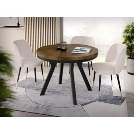 WFL GROUP Esstisch, Alteiche, Holzwerkstoff, 9-Sitzer, Rund,Rund, 90x76x90 cm, Esszimmer, Tische, Esstische