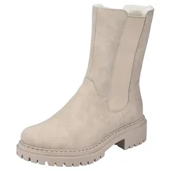 Chelseaboots RIEKER, Damen, Gr. 40, beige (creme), Lederimitat, klassisch, Schuhe, mit breitem Stretch an der Seite