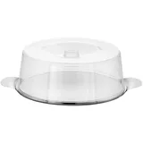 APS Tortenplatte mit Haube transparent/silber 30,0 cm