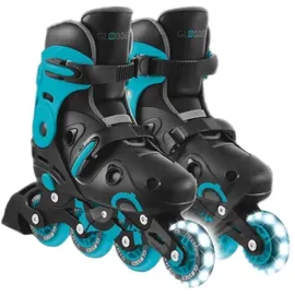 GLOBBER GO Skates – Inlineskates Kinder, verstellbar Gr. 34-37, ABEC 9, Leuchtrolle, Geschwindigkeitsanpassung, blau