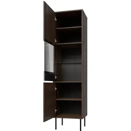 petits-meubles Vitrine 2-türig  Dunkles Holz/Kaschmir  beige