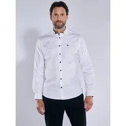 engbers Herren Langarm-Hemd strukturiert weiß regular uni - XXL