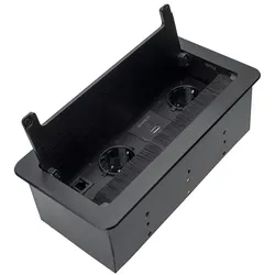 INBOX MöbelEinbausteckdose mit USB A + C RJ45 und HDMI Farbe Schwarz Kabellänge 3 m Steckdose Schuko