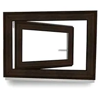 Kellerfenster - Fenster - Dreh- & Kippfunktion - innen Dark Oak/außen Dark Oak - BxH: 80 x 100 cm - 800 x 1000 mm - DIN Rechts - 2 fach Verglasung - 60 mm Profil