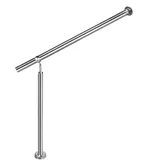 MuCoLa Treppengeländer Edelstahl Handlauf für Treppen Wandhandlauf Außen Innen Treppenhaus - 4,2 cm Wand Geländer Eingangsgeländer