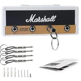 Abiemuce Marshall Schlüsselbrett, Marshall Schlüsselhalter, Marshall Key Holder, Marshall Schlüsselbrett Schlüsselhalter Wandmontage mit 4 Gitarrenstecker, für Schlüssel Haus Befestigung (Weiß)