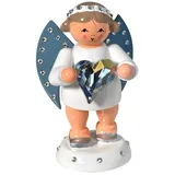 KWO Kunstgewerbe-Werkstätten Olbernhau GmbH KWO - Freundschaftsbote mit Swarovski-Herz, limitiert, Holzkunst, 6cm