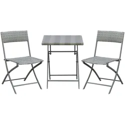 Outsunny Gartenmöbel-Set Metall, PE Polyrattan