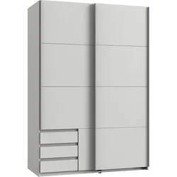 Schwebetürenschrank WIMEX "Emden", weiß, B:135cm H:198cm T:64cm, Schränke, Mit Außenschubkästen