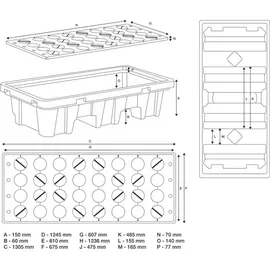 BGS Öl-Auffangwanne mit Gitterrost für 2 x 200 l Fässer