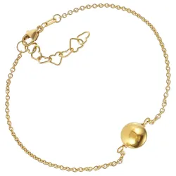 trendor 15654 Damen-Armband 925 Silber Goldplattiert mit Kugel